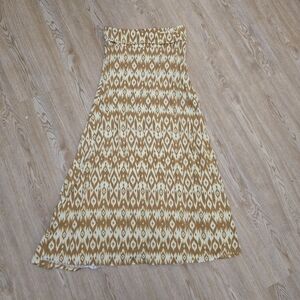 LuLaRoe Maxi Skirt in Tan and Cream